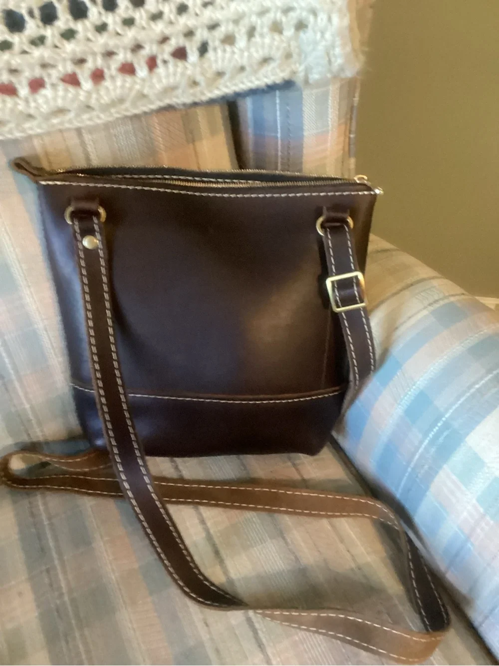 Portland Leather Goods Brown Zip Crossbody Full Grain Leather